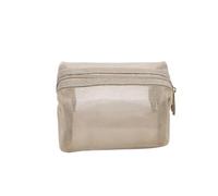 Mini borse for cosmetici in rete di nylon trasparente Custodia for organizer for auricolari con chiave for linea dati for donne carine(Kahki)