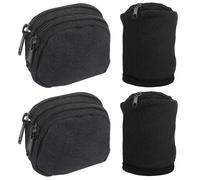 Mini Borse Nere Da 2 Pezzi, Cinturini Da Polso Che Assorbono Il Sudore Da 2 Pezzi, Borse Sportive Regolabili, Braccialetti Sportivi Elastici, Adatti Per Escursioni E Viaggi All'Aperto.