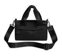 Mini borsone da palestra nero, 24 x 11,9 x 14 cm, in nylon, borsa a tracolla con tracolla regolabile, piccola borsa da palestra per donne, Nero , Tendenze moda
