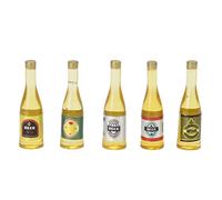 Mini Bottiglie di Birra Modello 5 Pezzi, Vivaci Accessori Decorativi in Miniatura per Casa delle Bambole con Materiale in Resina Artigianale per Mini Casa, Cucina, Sala da