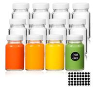 Mini bottiglie di vetro con coperchio, 12 bottigliette per riempire 60 ml, piccole bottiglie di vetro, piccole bottiglie di liquore, mini bottiglie con etichette, per oli essenziali, zenzero, whisky