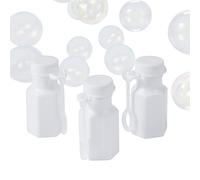 Mini bottigliette esagonali per bolle di sapone, 48 pezzi, bomboniere per matrimoni, compleanni e feste (bianche)