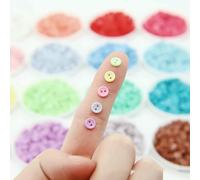 Mini bottoni rotondi da 6 mm a 2 fori, per vestiti per bambole fai da te, color caramella, per realizzare biglietti, scrapbooking, abbellimenti, accessori da cucito - 20 neri - 100 pezzi