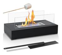 Mini Braciere - Caminetto Rettangolare In Acciaio Inossidabile Con Cornice In Vetro Antivento, Braciere Portatile Senza Fumo, Elegante Decorazione Riscaldante, Moderno Display A Fiamma | Installazione