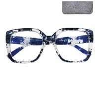 Mini Brille Occhiali luce blu a farfalla XL donna, occhiali per computer | Montatura a farfalla; larghezza 141 mm, lenti 62 × 55 mm; nero e blu-bianco