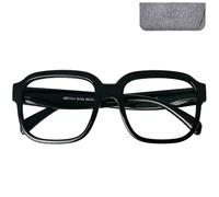 Mini Brille Occhiali luce blu XL rettangolari oversize donna uomo | Montatura rettangolare XL; larghezza 145 mm, lenti 62 × 55 mm; nero ed effetto tartaruga