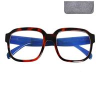 Mini Brille Occhiali luce blu XL rettangolari oversize donna uomo | Montatura rettangolare XL; larghezza 145 mm, lenti 62 × 55 mm; nero ed effetto tartaruga