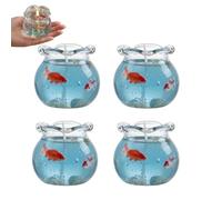 Mini Bubble Fish Tank Candle Aesthetic Decor Cute Decorative Candles, Mini Floating Fish Tank Scented Candle, Scented Ocean Theme, Creative Art Piece, Party Favors (4PCS)
