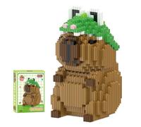 Mini Building Blocks Set 1606pezzi, Mattoncini da Costruzione Capibara, Mini Blocchi da Animali, Regali Fai Da Te Adatto Miniatura Building Block Block Model per Ragazzi Ragazze (Cappello verde)