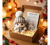 Mini Bunny Hug Cute Easter Gift 2026 New Soft Plush Rabbit Mini Bunny Hugs in Box with Card, Easter Basket Bunny Stuffer Women Men for Birthday, Mother's Day, Valentine's Day (Rosa)