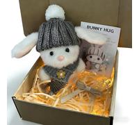 Mini Bunny Hug in a Box, Handmade Crochet Pocket Hug Easter Gifts, Emotional Support Rabbit Doll with Inspirational Card, Anxiety Relief Little Pocket Bunny Toy for Kids Women Friends Family (03)