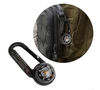 Mini bussola da trekking con termometro a moschettone clip tascabile portatile per attività all'aria aperta strumento di navigazione per campeggio avventura zaino portachiavi allegato (E)