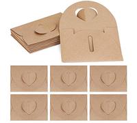 Mini Buste di Carta Kraft con Chiusura Carta Cuore per Biglietti Auguri Inviti Regalo Valentine's Day Matrimonio 100 Pezzi 10,3 x 7,3 cm Marrone