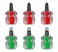 Mini Cacciavite 6 Pezzi, Manico Corto, Cacciavite per Macchina Da Cucire, Croce, Taglio, Tascabile (Verde, Rosso)
