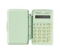 Mini calcolatrice con coperchio, piccola calcolatrice tascabile di base, calcolatrice da tavolo per studenti, con batteria a bottone, per casa, ufficio, scuola (verde)