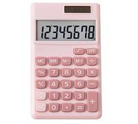 Mini calcolatrice tascabile a batteria solare, calcolatrice da tavolo e scuola a 8 cifre, funzione standard, semplice, piccola, rosa