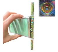 Mini caleidoscopio in vetro colorato AuraScope, caleidoscopio in vetro colorato con prisma triangolare fatto a mano con bacchetta glitterata, regalo artistico per la visione della luce per relax (#C)
