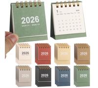 Mini calendario da scrivania 2026, 24 pezzi, piccolo calendario da tavolo con supporto stabile, design flip a 360°, carta spessa per pianificazione quotidiana, organizzazione della casa e regali, 8