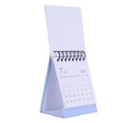 Mini Calendario da Tavolo Blu con Spirale in Metallo, per Ufficio | Formato Flip da Tavolo, Fogli Perforati e Carta che Limita il Passaggio Dell’inchiostro