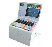 Mini calendario per pianoforte 2024, con ricarica USB, decorazione creativa per la casa, ufficio, studio, studio, PVC, ABS, 11 x 9 x 9 cm (con schede musicali)