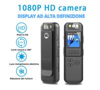 Mini Camera 1080p FHD Body Cam Supporto Visione Notturna Audio Registrazione