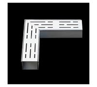 Mini Canale di drenaggio per trincee e vialetti, griglia per Pavimento in Cemento/Piastrelle, griglia per Acqua piovana, per Cortile/Giardino/Garage (Forma a L, 5x5 cm (2x2 Pollici))