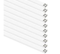 Mini canalina 50x20mm, lunghezza 20 metri, 10 canaline da 2mt, colore bianco, 2 scomparti, impianto elettrico a parete fuori muro, canaline per cavi elettrici, passacavi a parete, in tecnopolimero