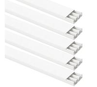 Mini canalina 60x17mm, lunghezza 10 metri, 5 canaline da 2mt, colore bianco, 3 scomparti, impianto elettrico a parete fuori muro, canaline per cavi elettrici, passacavi a parete, in tecnopolimero