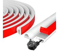 Mini Canalina Passacavi Adesiva,PVC Flessibile Canalina Passacavi Muro,Copri Cavi Elettrici,Per Uffici Domestici, Per Proteggere I Cavi Sul Pavimento,Bianco,14 mm X 10 mm,1 Metro