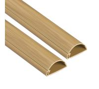 Mini Canalina per Cavi - Copricavi Autoadesivo 30x15mm Nero, Lunghezza 1m per Gestione Ordinata dei Cavi(Oak-effect,2x 1-meter Lengths)