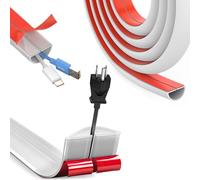 Mini Canalina Portacavi, Autoadesiva Canali a Cavo Semicircolare, Copricavo Flessibile, Canalina Passacavi Adesiva per Cavi sul Pavimento della Parete, 15mm×10mm (2m)