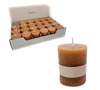 Mini candele rustiche, circa 4 x 5 cm, stile antico, per l'atmosfera perfetta della casa (24 x tabacco)