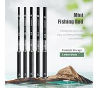 Mini canna da pesca da viaggio semplificata super compatta ultraleggera in fibra di carbonio a soli 28 cm di lunghezza (28340-K160)