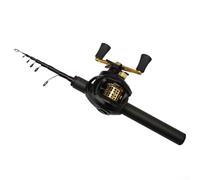 Mini canna da pesca professionale da 150 cm, in fibra di carbonio, asta telescopica con anello guida in carburo di silicio, impugnatura morbida in sughero per pesca Finesse
