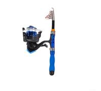 Mini canna da pesca telescopica leggera e mulinello per kit combinato, materiale in carbonio, bobina in lega di alluminio, rapporto di trasmissione veloce, cuscinetti lisci per un facile lancio (set