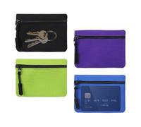 Mini Canvas Coin Pouch, Small Cash Organizer Pouch, 4 Pack Zippered Change Purse Wallet, Portatile Lightweight Storage Case, Everyday Carry Accessory for Home School Commuting Travel Trips