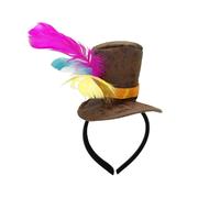 Mini Cappello a Cilindro con Cerchietto Scamosciato per Cosplayer, Danzerine
