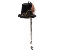 Mini cappello a cilindro gotico da donna, stile steampunk, con ingranaggi, stile vittoriano, con fermaglio