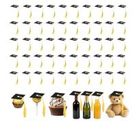 Mini Cappello Laurea Decorazione, 50 Pezzi Cappello Laurea di Carta con Nappe, Decorazioni per Cupcake Graduation Hat per Accessori Per Feste Fai da Te Artigianato