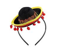 Mini cappello messicano fascia mini cappello di paglia cerchietto per capelli Sombrero cappello copricapo per decorazioni