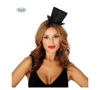 Guirca Mini cilindro 13032 con brillantini glitter, colore nero