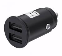 Techly 622588 Mini Caricatore da Auto 2 Porte USB-A 5V/2.4A Nero Nero
