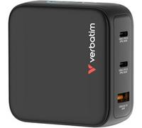 Verbatim Mini GaN Charger 100 W con display, 3 porte USB-C caricabatterie, adattatore di alimentazione 2 USB-C e 1 USB-A, caricatore rapido multiplo per MacBook, laptop, iPad, iPhone 17, Samsung EU