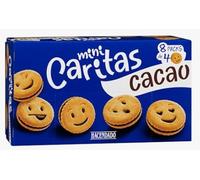Mini Caritas Cacao, Biscotti Ripieni di Crema al Cacao, 8 Confezioni da 4 Biscotti, 329g, pack 5