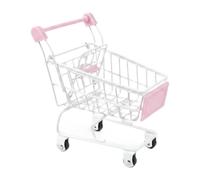 Mini Carrello della Spesa Miniatura Supermercato Carrello Giocattolo Portaoggetti Ferro Resistente Adatto per Bambini Decorazione Scrivania Regali col, Bianco