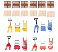 Mini carrello elevatore, piccoli giocattoli da costruzione per bambini, set da gioco realistico per la simulazione del traffico con carrello manuale e sollevatori per pallet per decorazioni da scriva