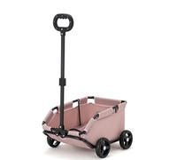 Mini carrozzina per cani, passeggino pieghevole per gatti con guinzaglio di sicurezza, passeggino da viaggio per cani con manico reversibile, ruote in EVA, capacità di trasporto 7 kg, rosa