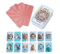 Mini carte da gioco impermeabili, gioco di carte a forma di cucciolo di Pibala tagliata al , per il libero e il libero, per campeggio, picnic, durevole, idrorepellente