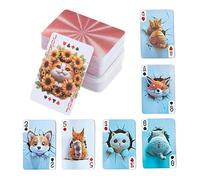 Mini carte da gioco - PVC mini compatto impermeabile | divertente gioco di poker con giochi di festa, intrattenimento di viaggio, pratica della magia | raduni, campeggio, bar, eventi tematici