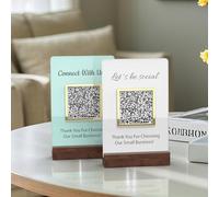 Mini cartello 3D personalizzato con codice QR per affari, scansionabile e scansionabile Let's Be Social Media Sign Scan to Pay Payment Display Signs Acrilico Instagram Facebook Venmo Cashapp Zelle